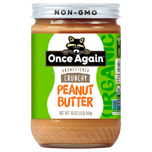 Once Again Butter Peanut Crunchy Organic 16 Oz Pack of 6