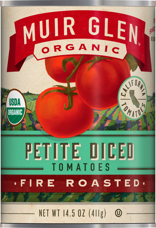 Muir Glen Tomato Fire Roasted Diced Petite 14.5 Oz Pack of 12