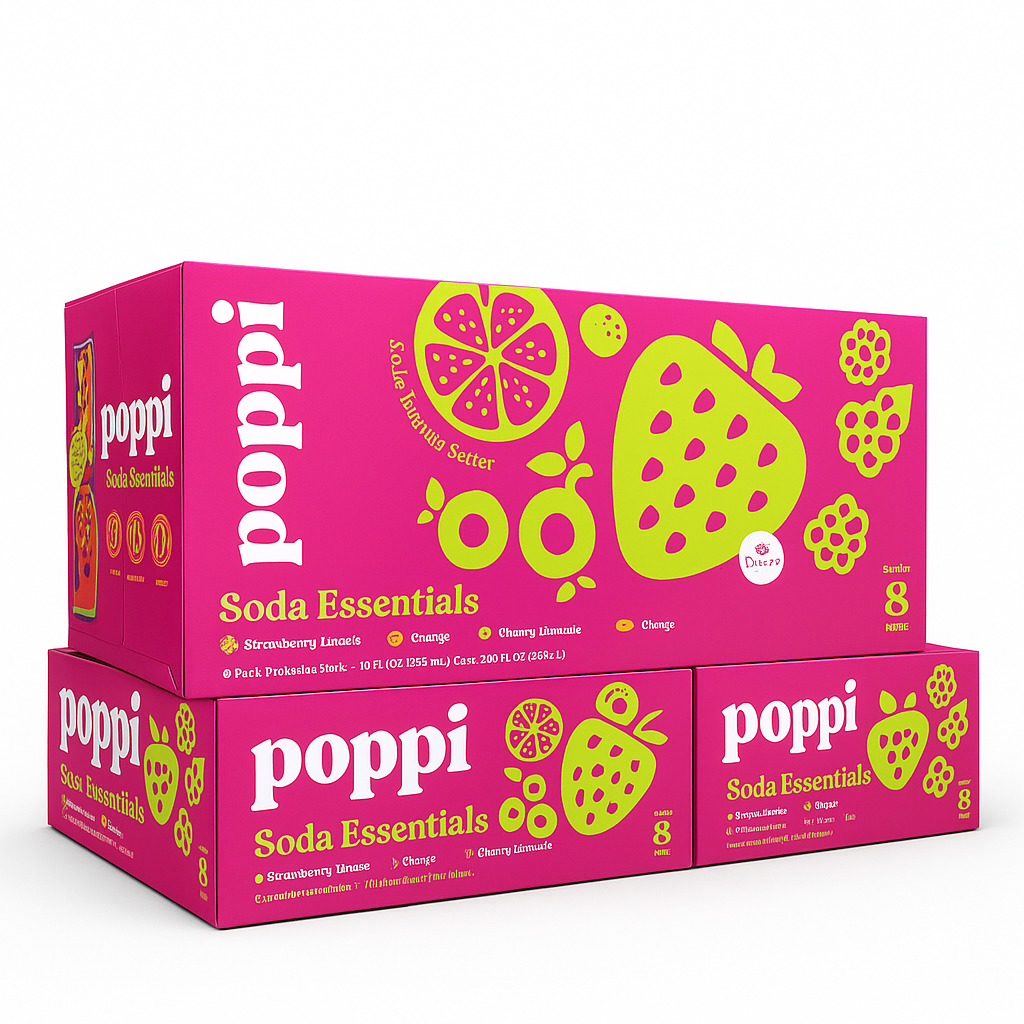 Poppi Soda Prebiotic Variety 96 Fl Oz, (8 Cans per Pack), 24 Cans Total