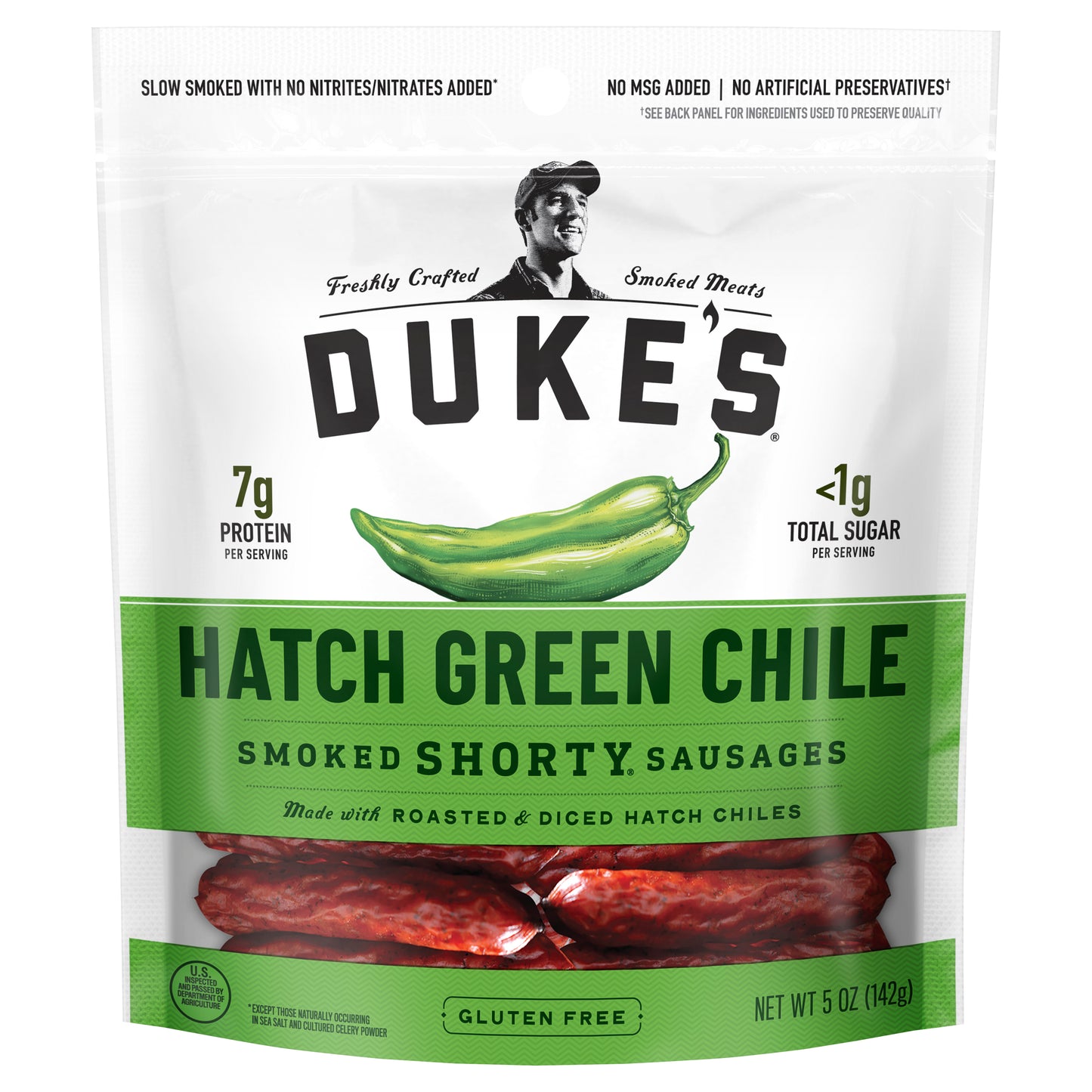Dukes Sausage Smoked Green Chile 5 oz (Pack Of 8)