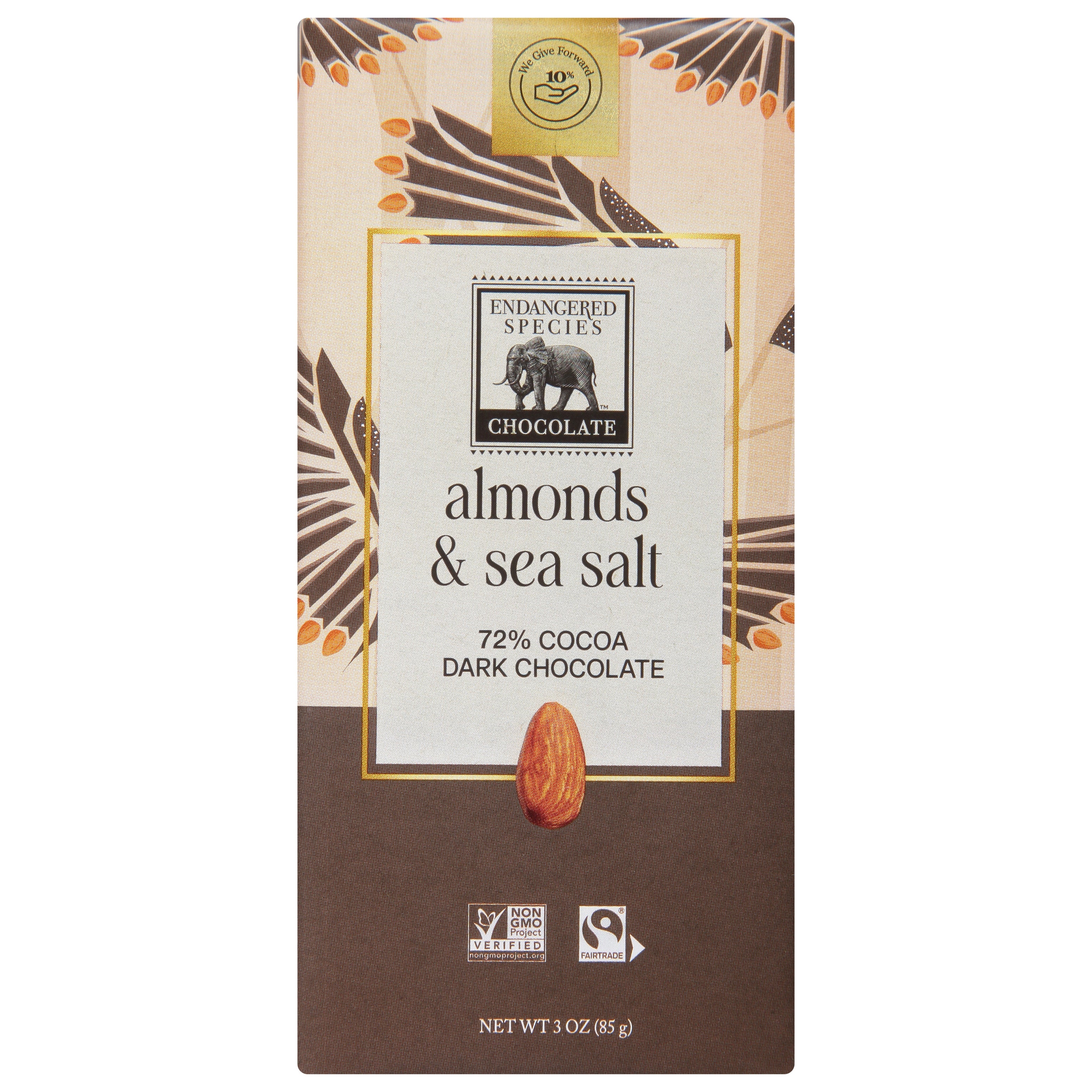 Endangered Species Chocolate Bar Dark Sea Salt Almonds