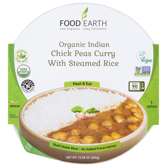 Food Earth Entree Chickpea Curry Rice 10.58 Oz (Pack Of 6)