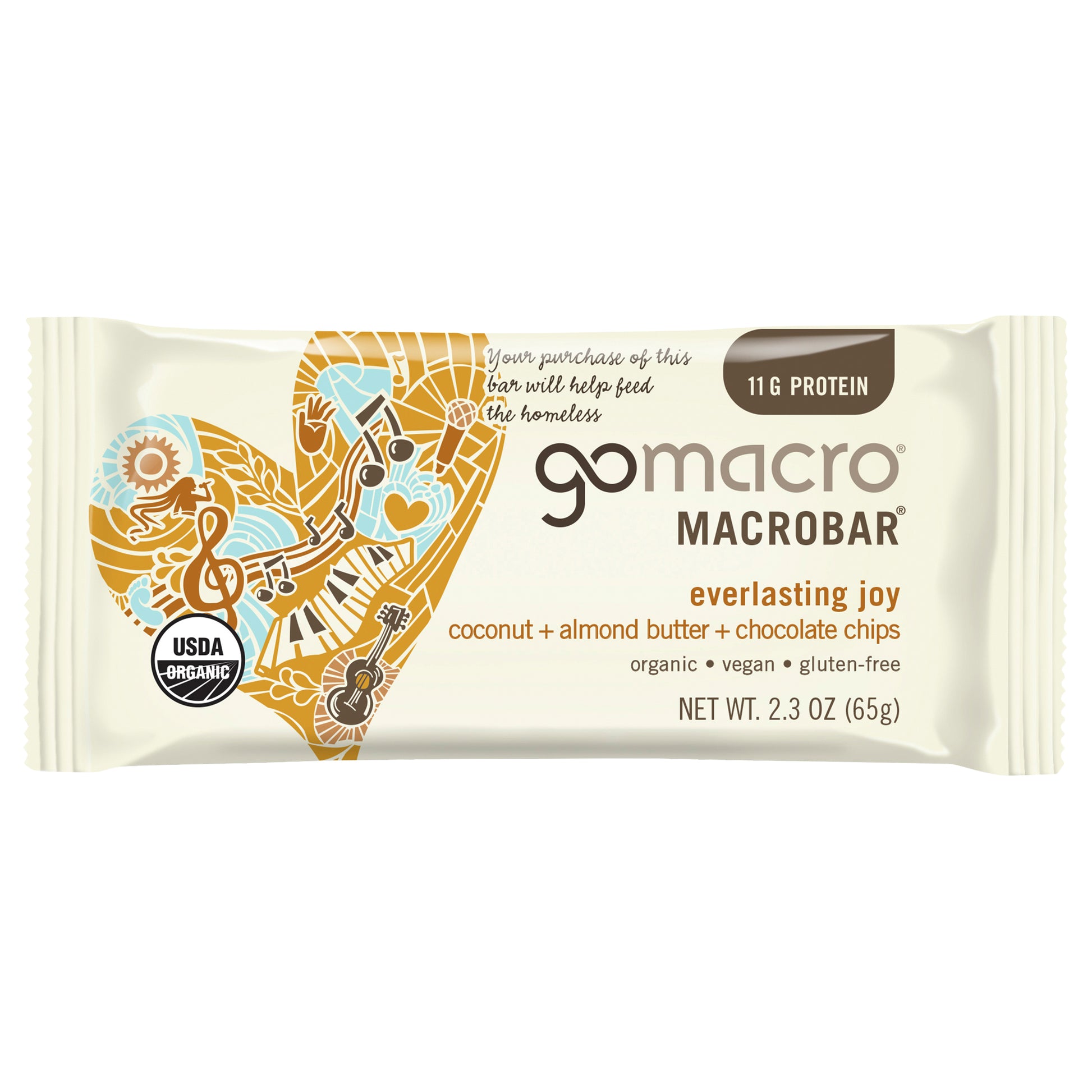 Gomacro Bar Coconut Almond Butter Chocolate Chip 2.3 oz (Pack Of 12)
