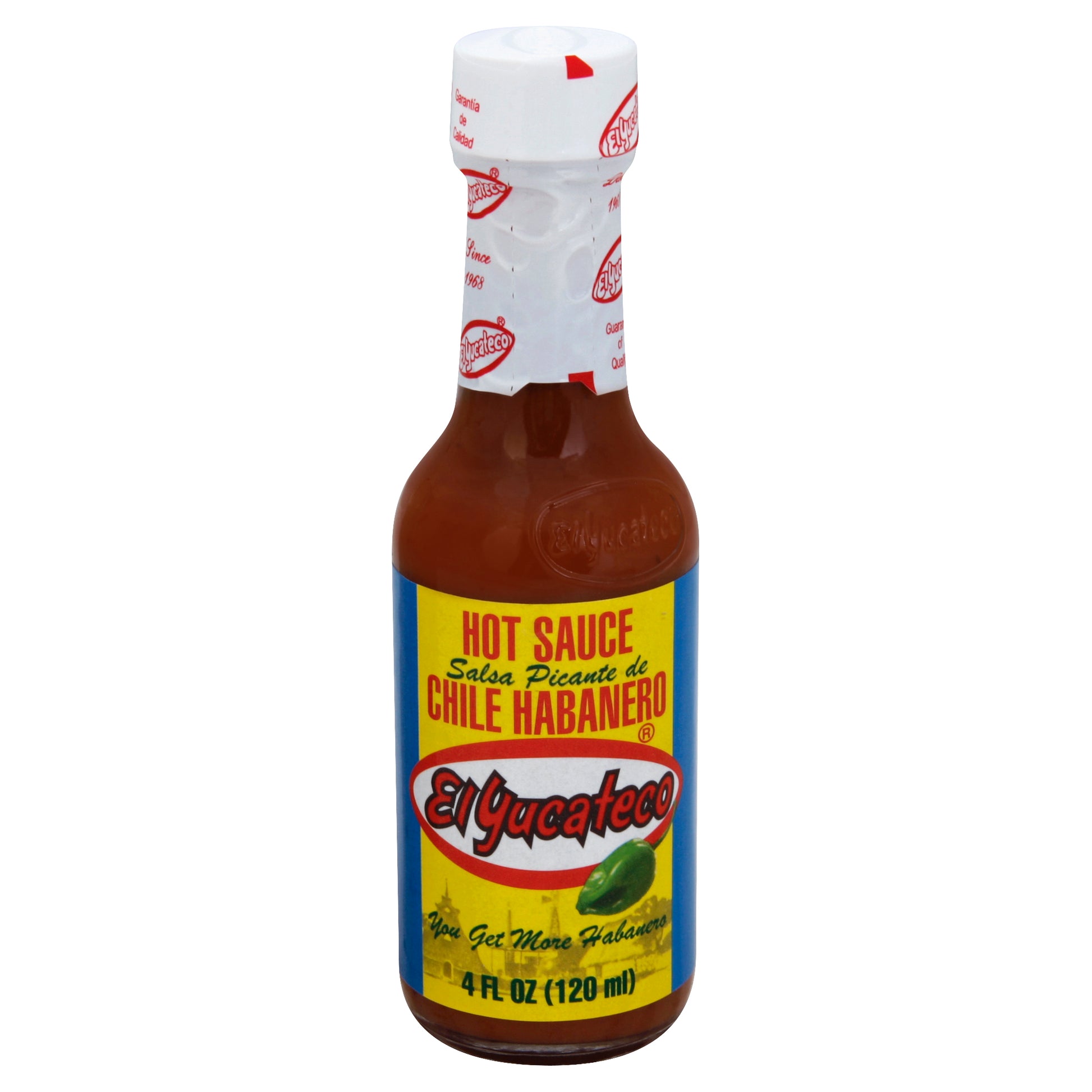 El Yucateco Chile Habanero Hot Sauce 4 Oz Pack of 12