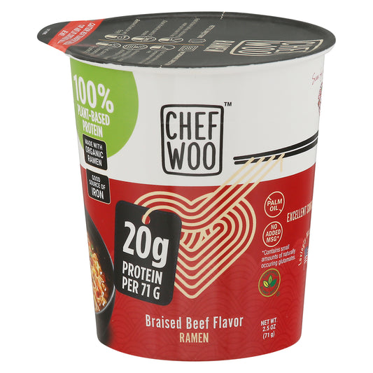 Chef Woo Ramen Braised Beef Flavor 2.5 oz (Pack Of 12)