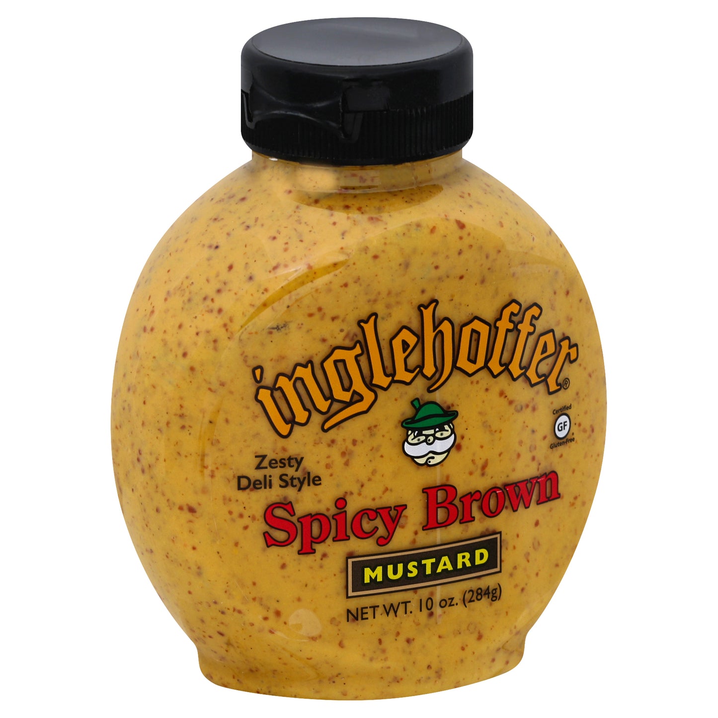 Inglehoffer Mustard Spicy Brwn Sqz 10 Oz (Pack Of 6)