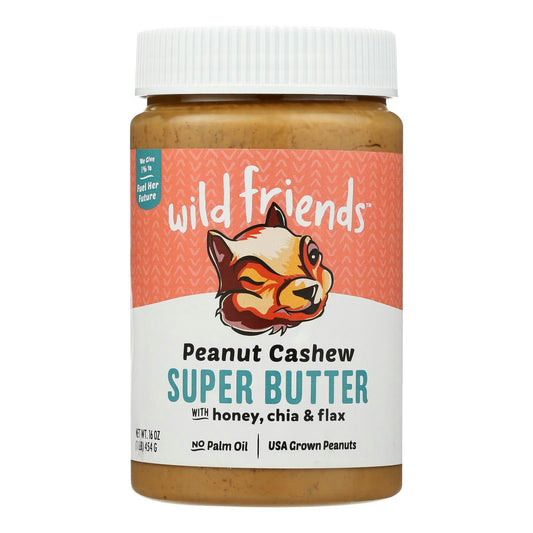 Wild Friends Peanut Cashew Super Butter 16 oz (Pack of 6)