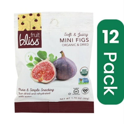 Fruit Bliss - Organic Turkish Mini Figs - Mini Figs Gluten Free 1.76 oz (Pack of 12)
