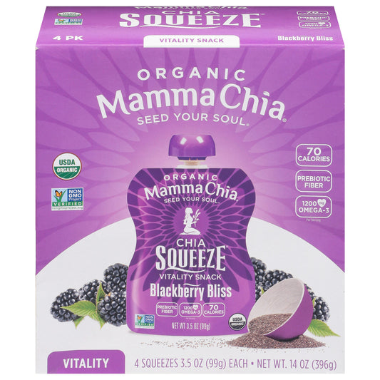 Mammachia Chia Squeeze Blackberry Bliss 14 Oz (Pack of 6)