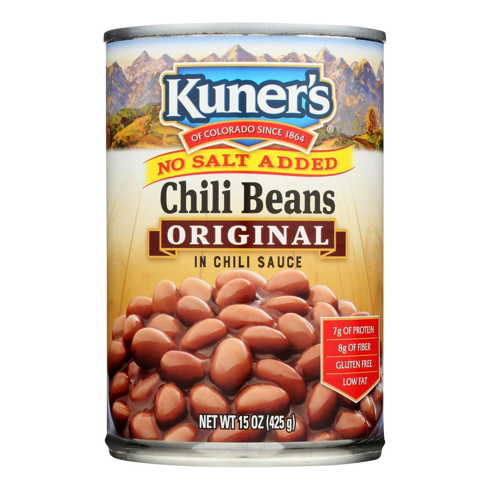 Kuner's No Salt Added Chili Beans In Chili Sauce 15 oz (Pack of 12)