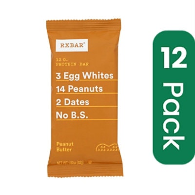RXBAR Protein Bar 12g Protein Peanut Butter - 1.83 oz (Pack of 12)