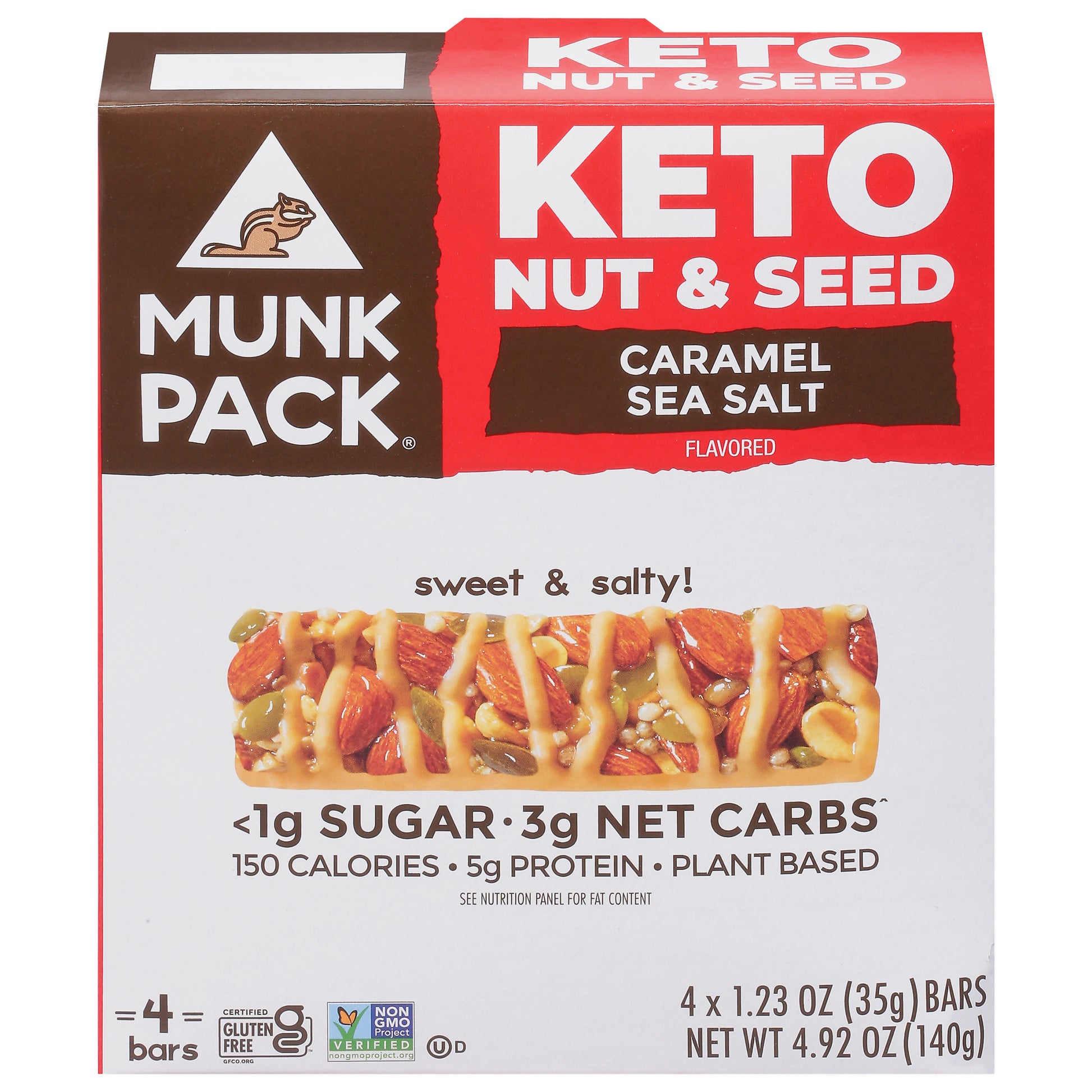 Munk Pack Bar Caramel Sea Salt 4.92 oz (Pack Of 6)
