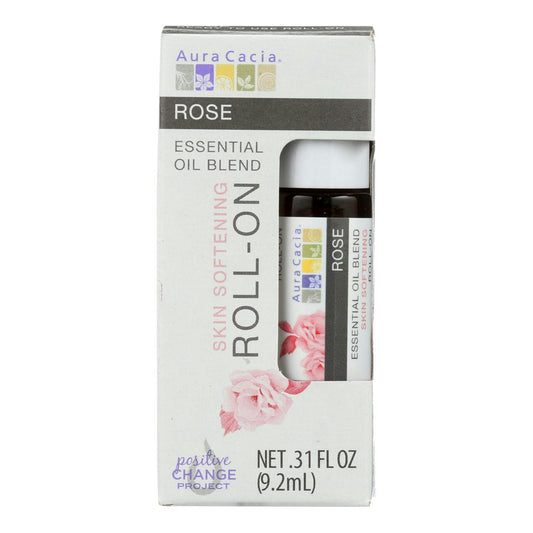 Aura Cacia - Roll On Essential Oil - Rose .31 fl oz (Pack of 4)