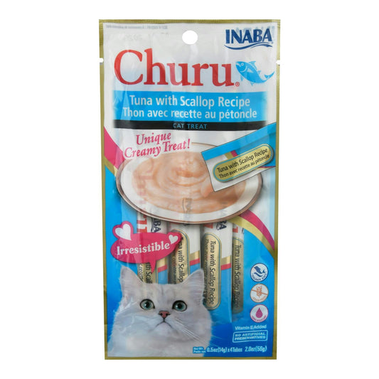 Inaba Cat Churu Puree Tuna Sclp 2 Oz Pack of 8