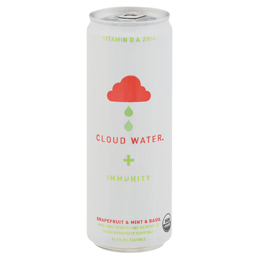 Cloud Water Immunity Water Sparkling Mint Grapefruit Basil 12 FO (Pack Of 12)
