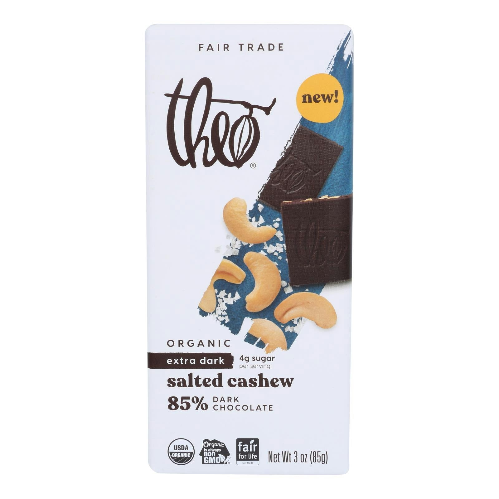 Theo Chocolate Bar Salted Cashew 85%