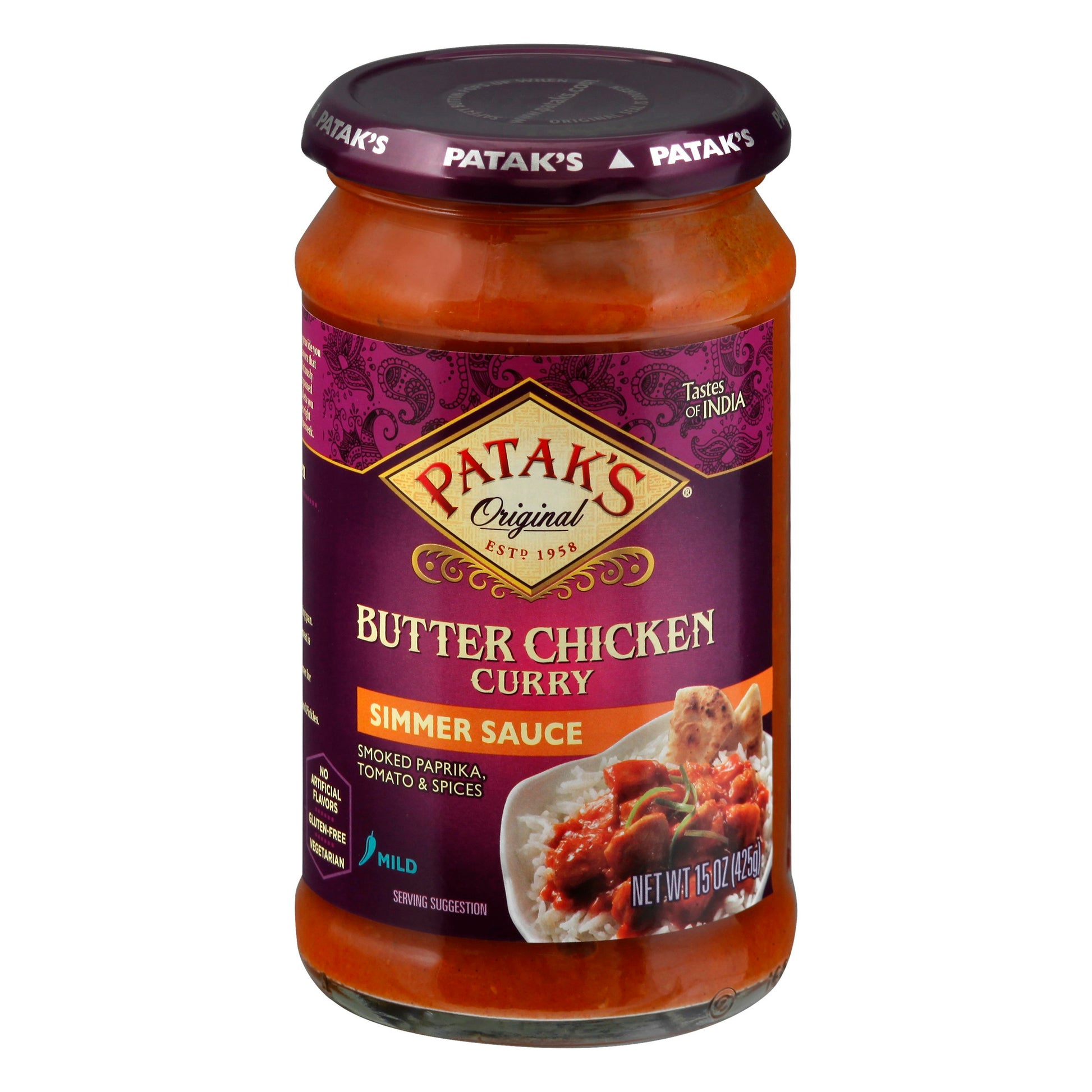 Pataks Sauce Butter Chicken Mild 15 Oz Pack of 6