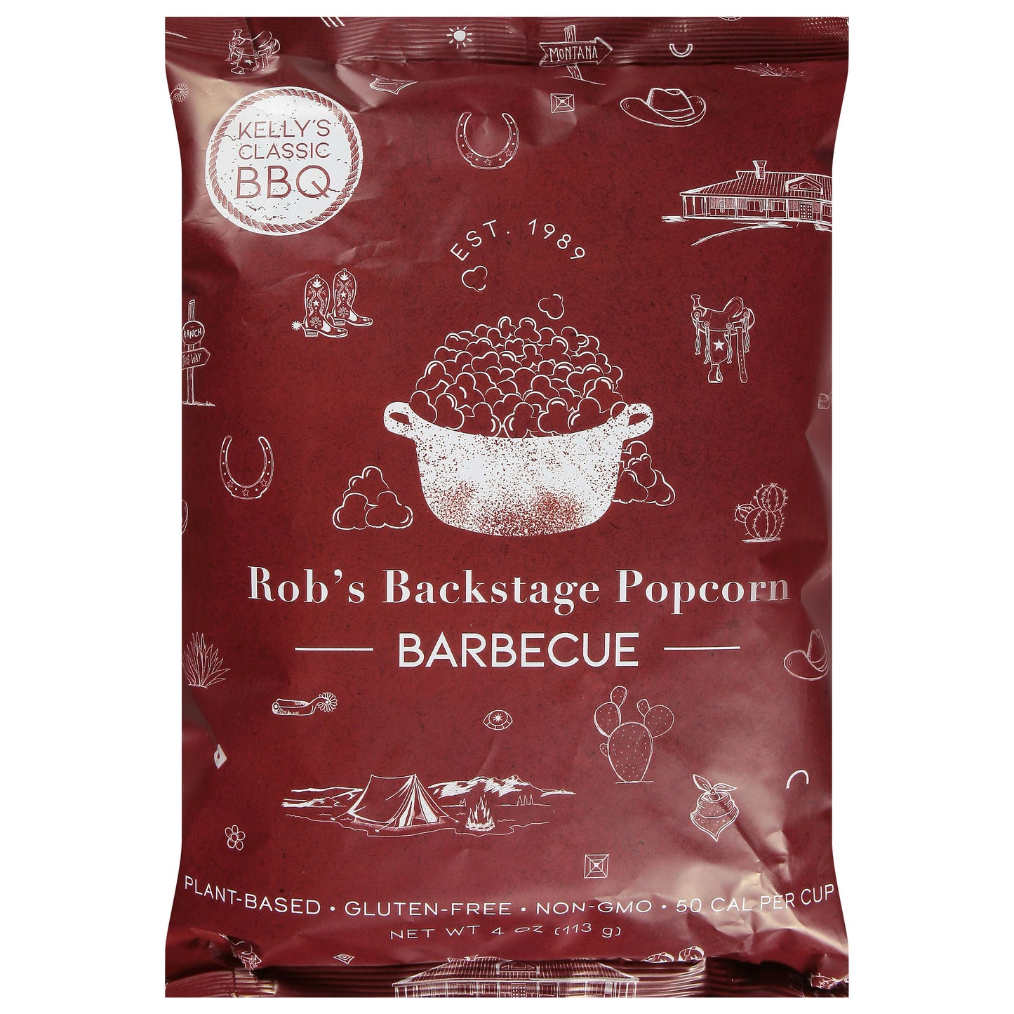 Rob's Backstage Popcorn Bbq - 4 Oz (Pack of 8)