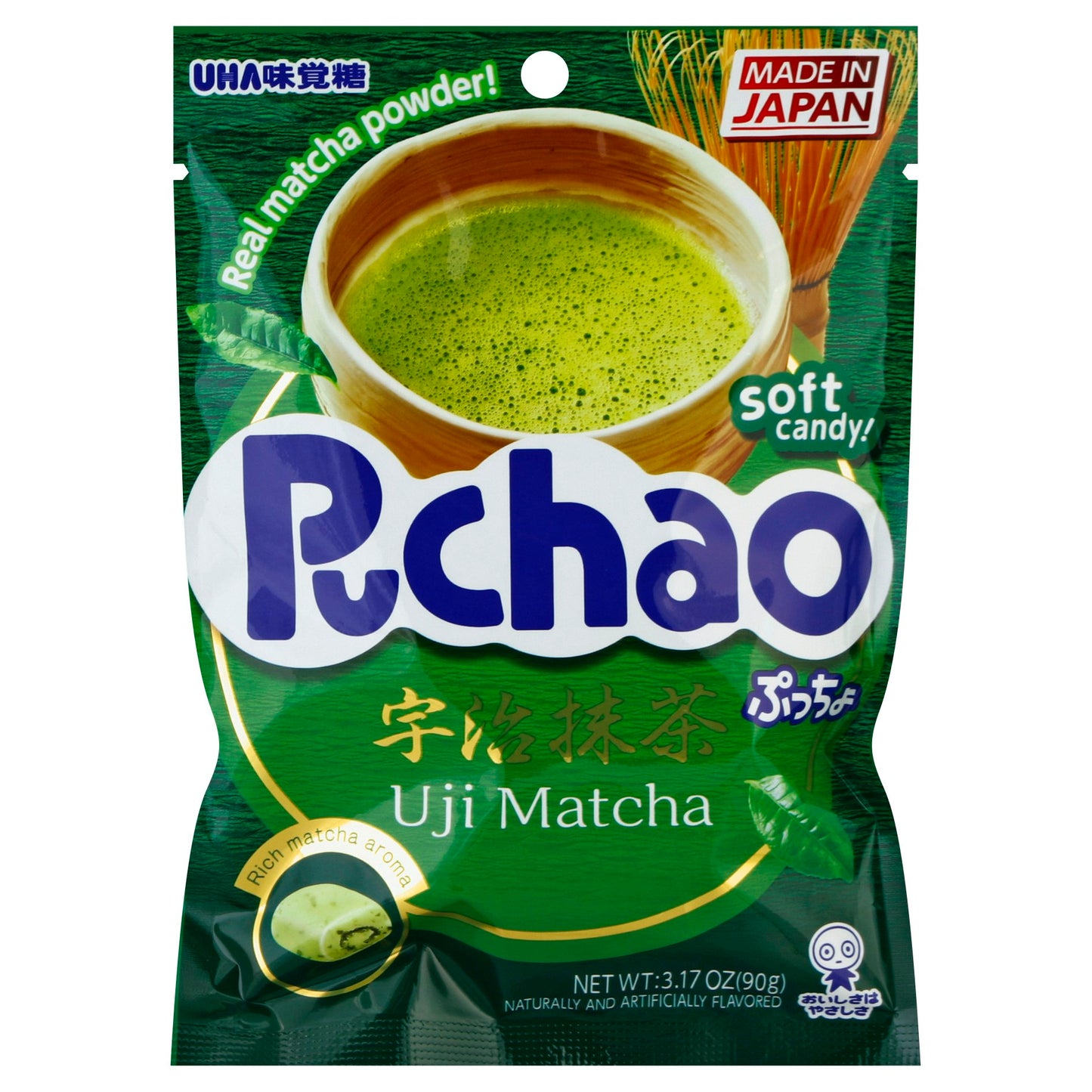Uha Mikakuto Candy Mix Puchao Matcha 3.17 oz (Pack of 6)