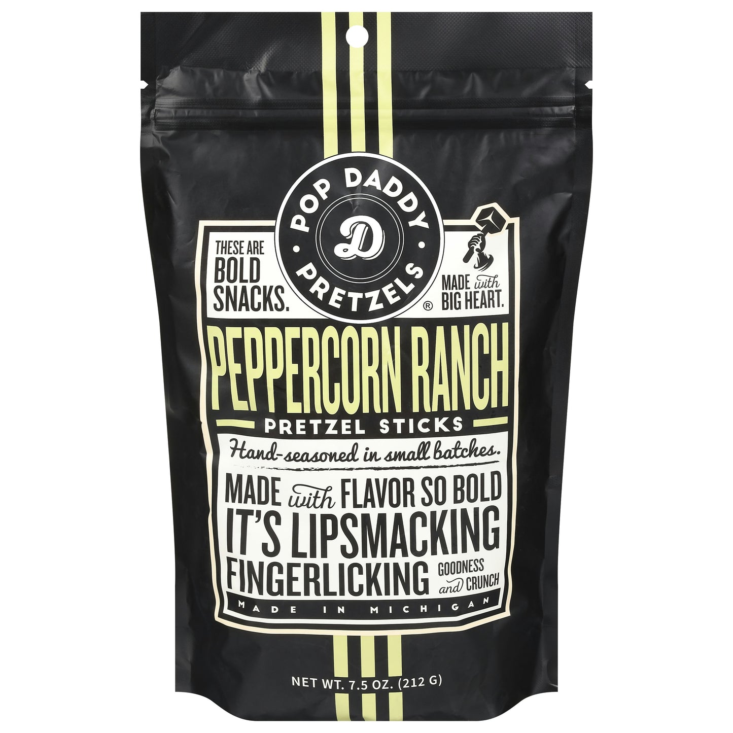 Pop Daddy Popcorn & Pretzel Peppercorn 7.5 Oz (Pack of 12)