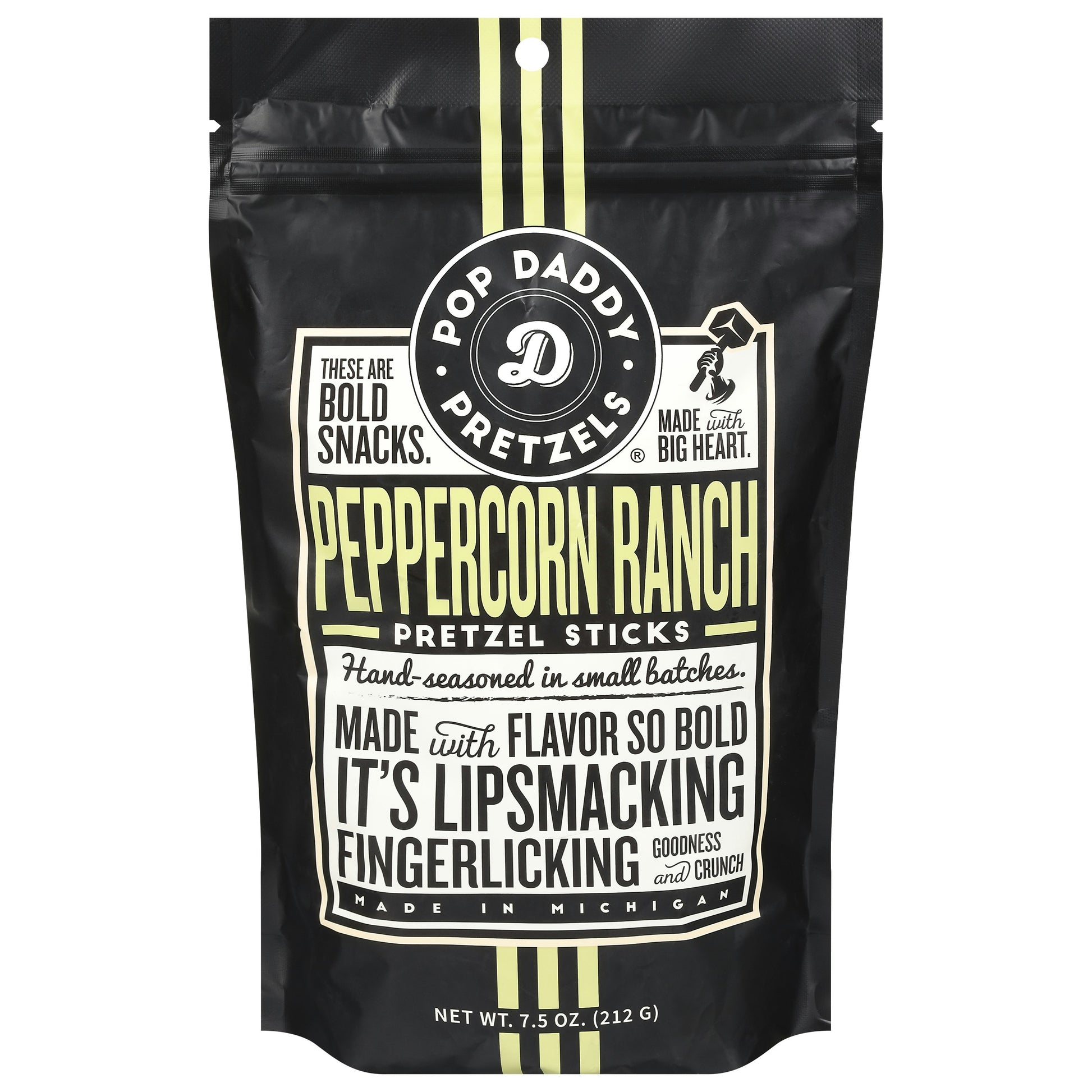 Pop Daddy Popcorn & Pretzel Peppercorn 7.5 Oz (Pack of 12)