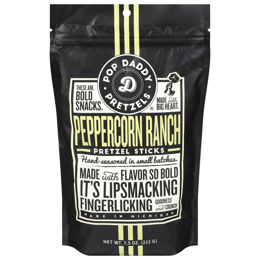 Pop Daddy Popcorn & Pretzel Peppercorn 7.5 Oz (Pack of 12)