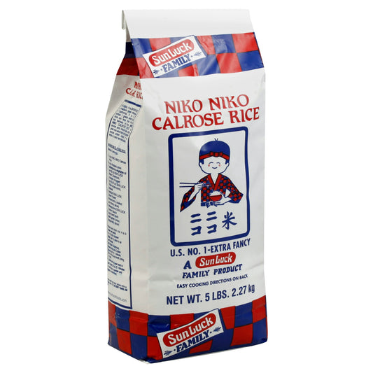 Sun Luck Rice Calrose Niko Niko 5 Lb Pack of 8