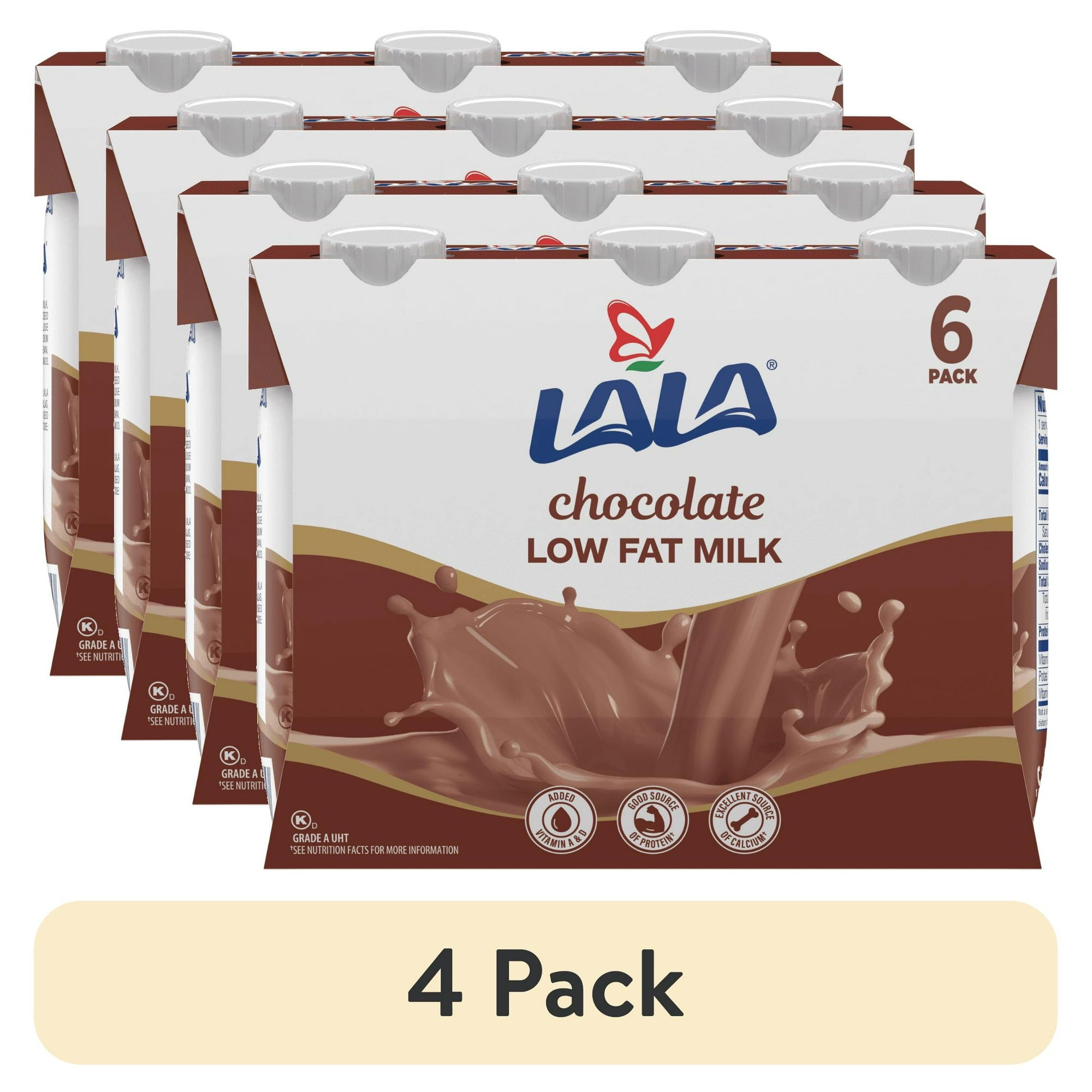 La La Chocolate Low Fat Milk 32 Fl Oz - 6 Boxes