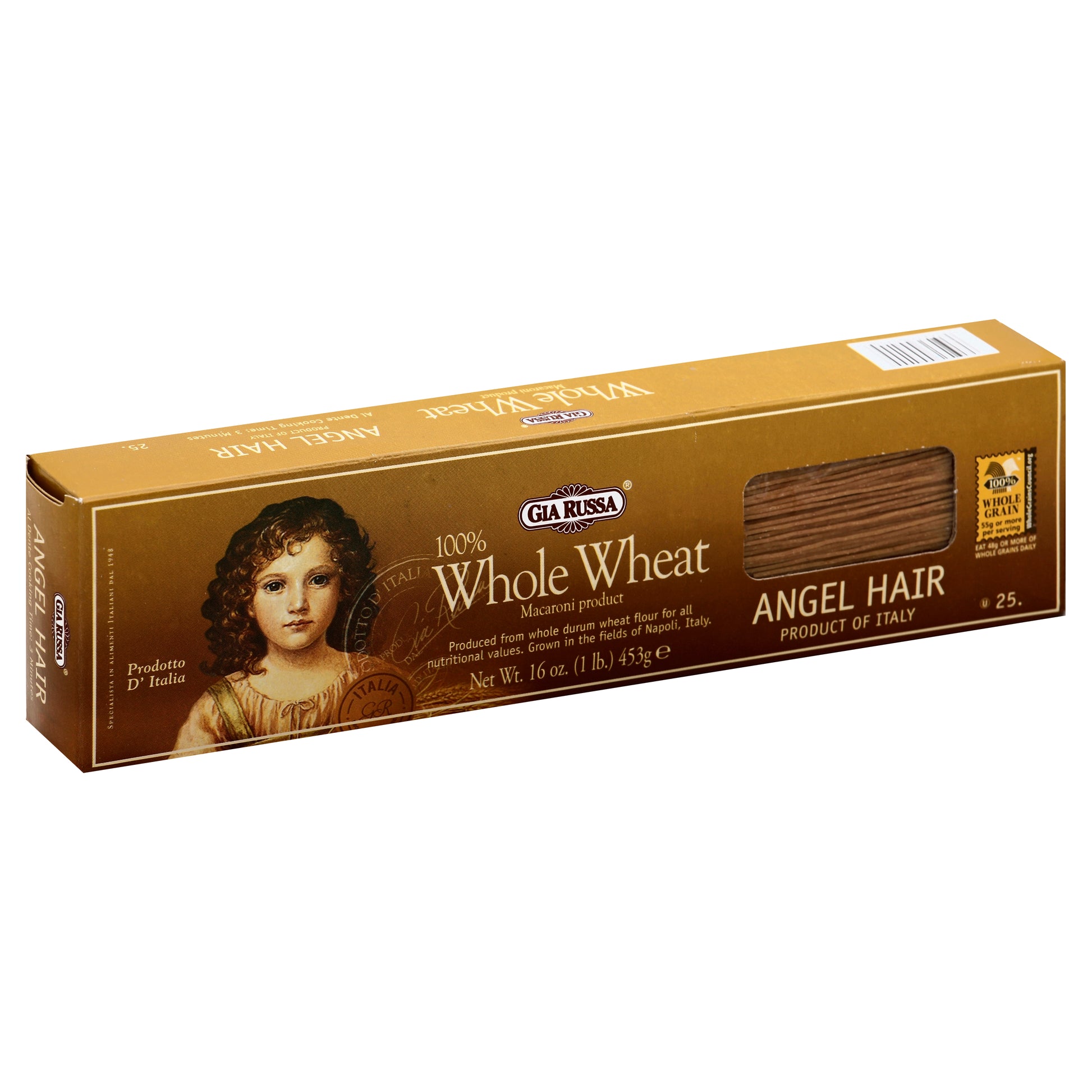 Gia Russa Pasta Whole Wheat Angel Hair 16 oz (Pack Of 20)