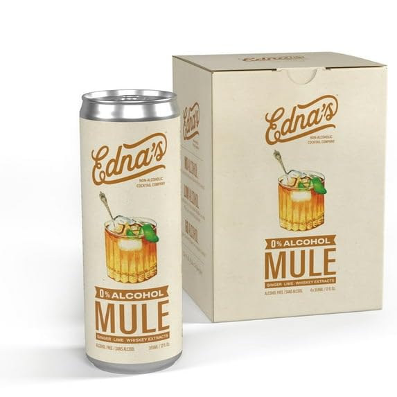 Ednas Non Alcoholic Cocktail Na Mule 4 Pack Carbonated