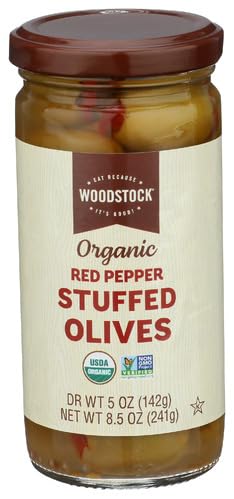 Woodstock Olives Red Pepper Stuffed Organic