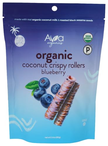 Ava Organics Coconut Blueberry Rollers Sweet Rice Snacks