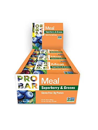 Probar MEAL Bar, Superberry & Greens, Non-GMO, Gluten-Free, Healthy, Plant-Based, Whole-Food Ingredients, Natural Energy