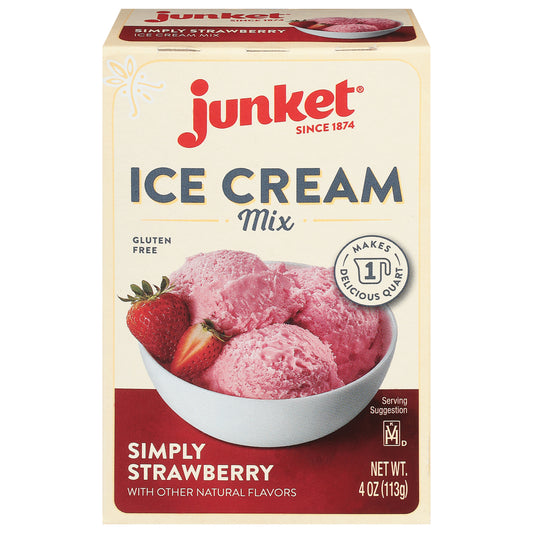 Junket Ice Cream Simply Strawberry Mix 4 Oz (Pack Of 12)