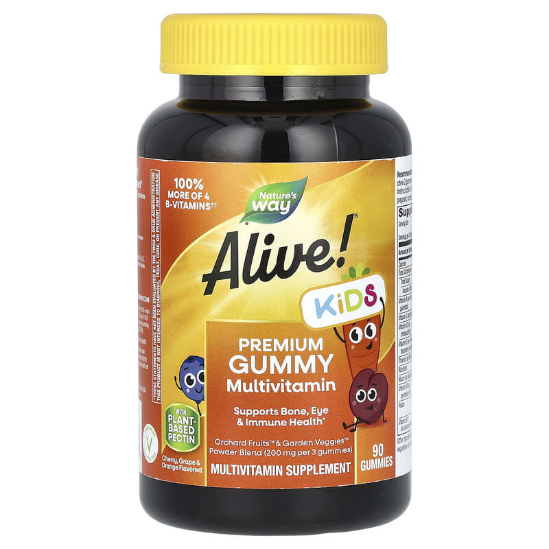 NATURES WAY (Pack of 4) Natures Way Alive Kids Gummy Multivitamin Supplement 90 Each