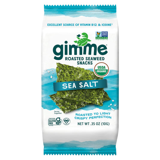 Gimme Seaweed Snack Roasted Sea Salt Organic 0.35 oz (Pack Of 12)