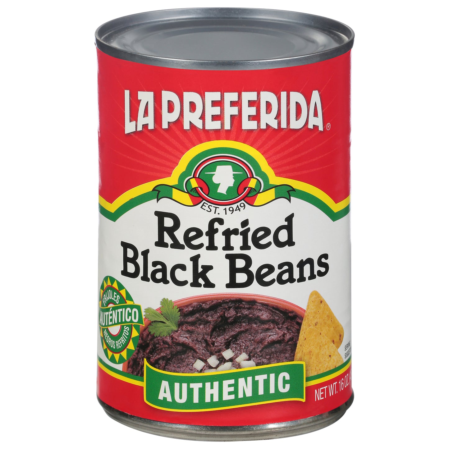 La Preferida Bean Refried Black Authentic 16 oz (Pack Of 12)