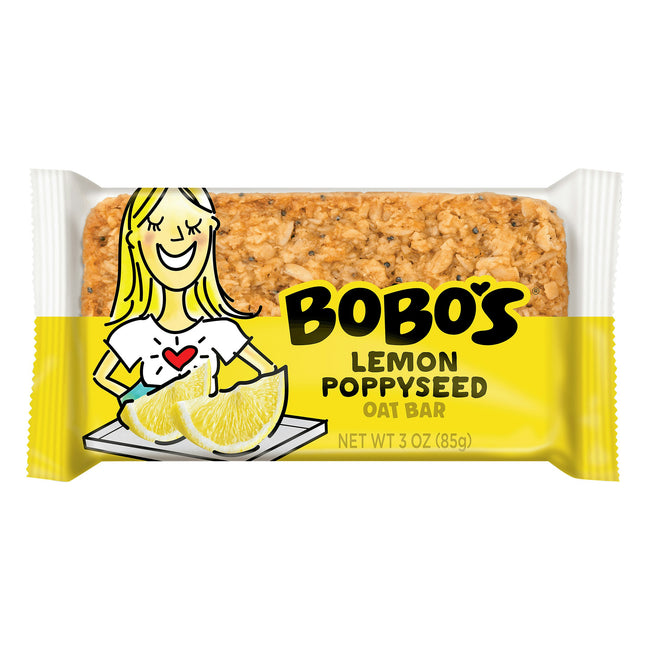 Bobos Oat Bars Bar Oat Lemon Poppyseed Gluten Free 3 oz (Pack of 12)
