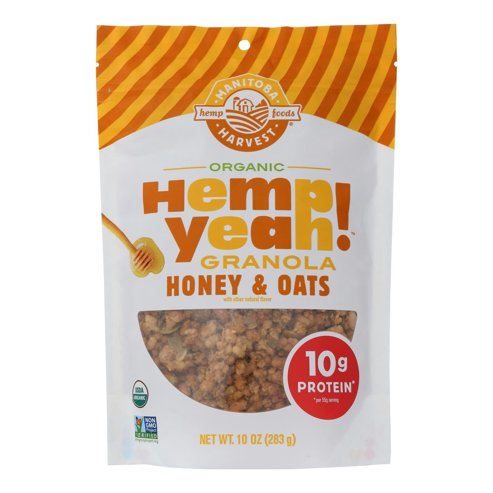 Manitoba Harvest Hemp Yeah! Granola Organic Honey & Oats - 10 oz (Pack of 6)