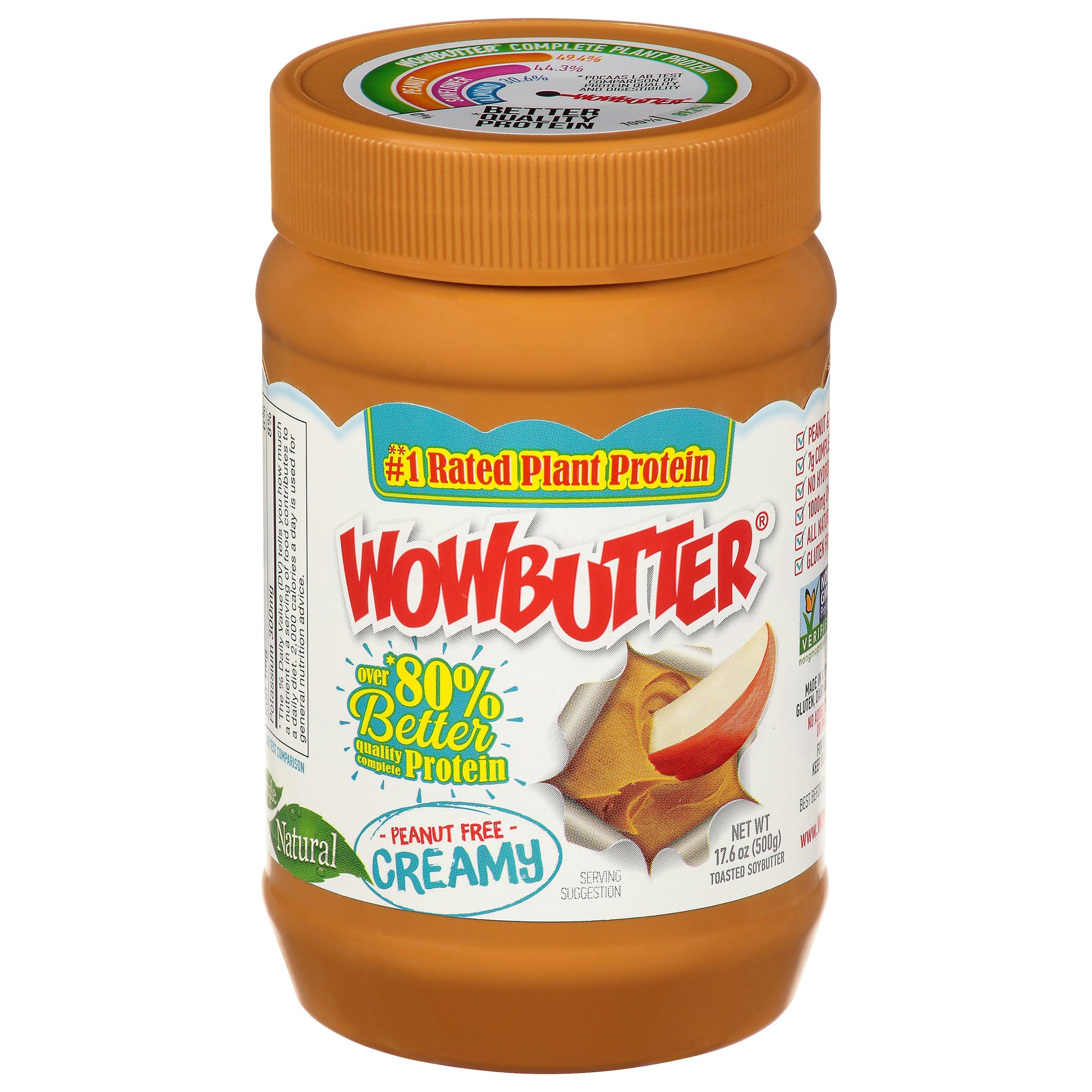 Wowbutter Peanut Free 100% Creamy 17.6 oz (Pack of 6)
