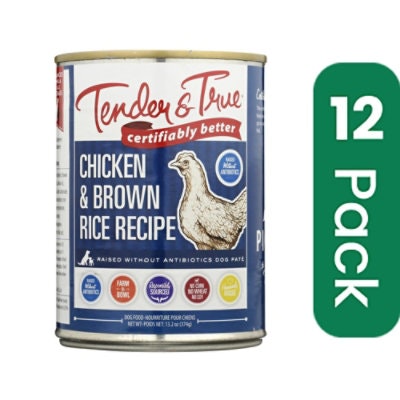 Tender & True Dog Food Chicken And Brown Rice 13.2 oz (Pack of 12)