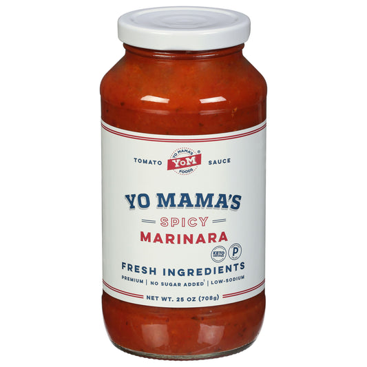 Yo Mamas Foods Sauce Spicy Marinara 25 oz (Pack of 6)