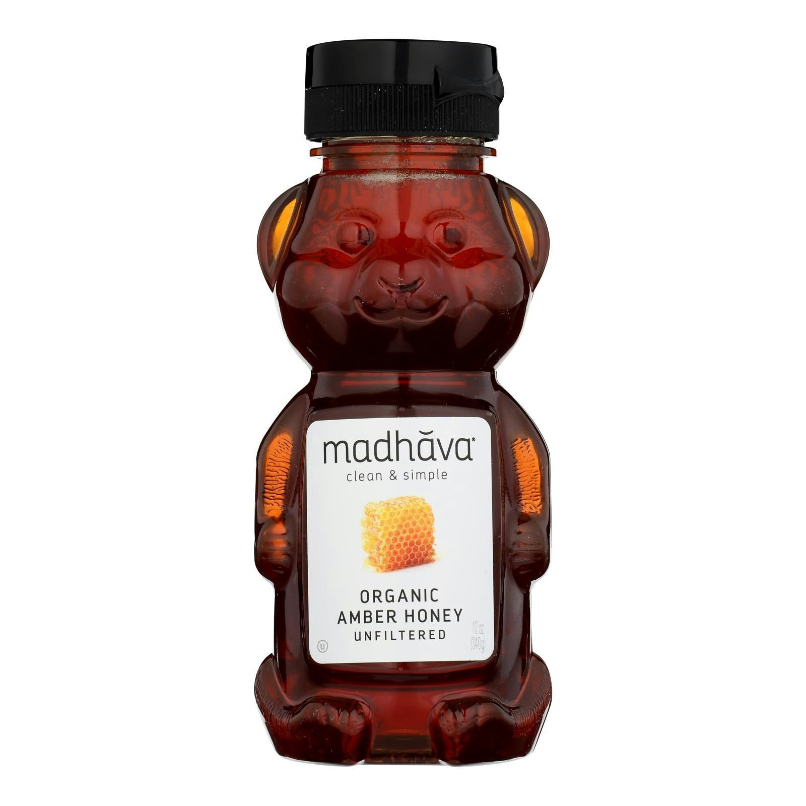 Madhava Honey Organic Bear 12 Oz Pack of 6