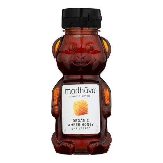 Madhava Honey Organic Bear 12 Oz Pack of 6