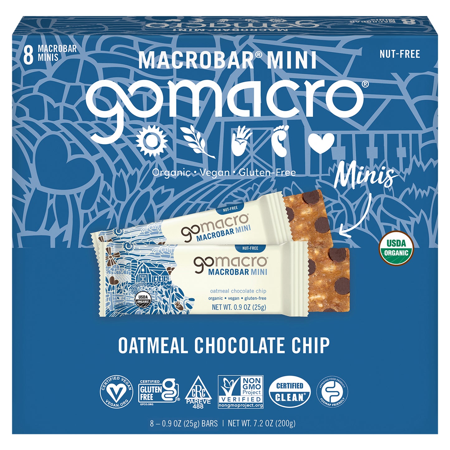 Gomacro Bar Oatmeal Chocolate Chocolate Mini 8Pk 7.1 oz (Pack Of 7)