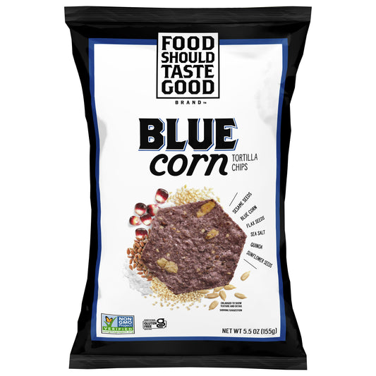Food Should Taste Good Chip Tortilla Blue Corn 5.5 oz (Pack Of 12)