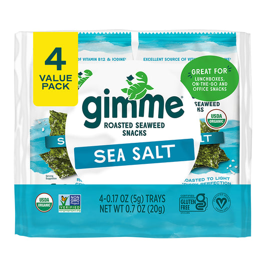Gimme Seaweed Roasted Sea Salt 4Pk 0.7 oz (Pack Of 6)