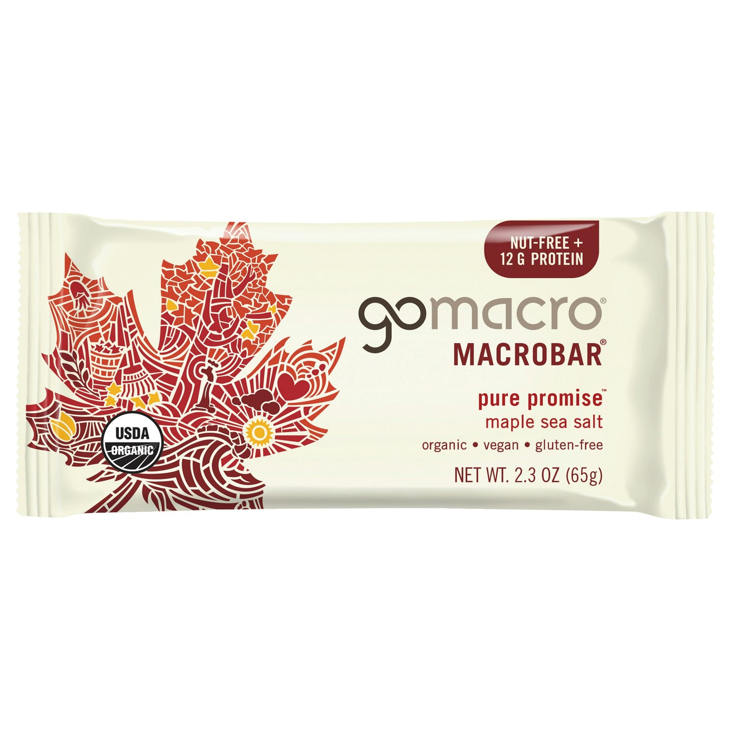 Gomacro Bar Macro Maple Sea Salt 2.3 Oz Pack of 12