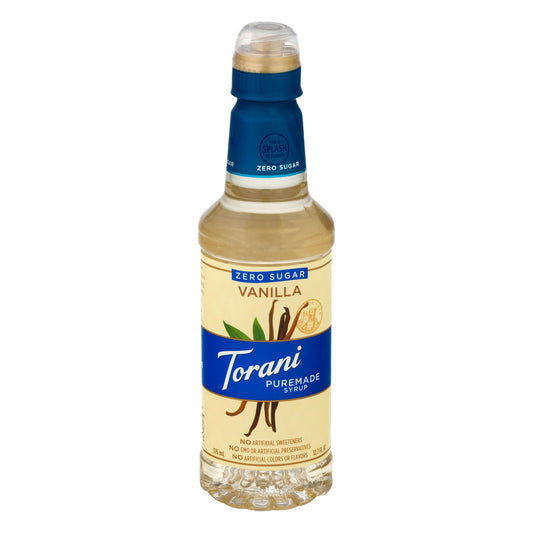 Torani Puremade Vanilla Zero Sugar Syrup 375 Ml (Pack of 4)