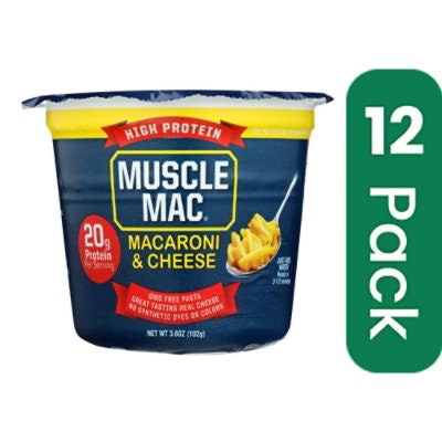 Muscle Mac High Protein Macaroni & Cheese 3.6 oz (Pack of 12)